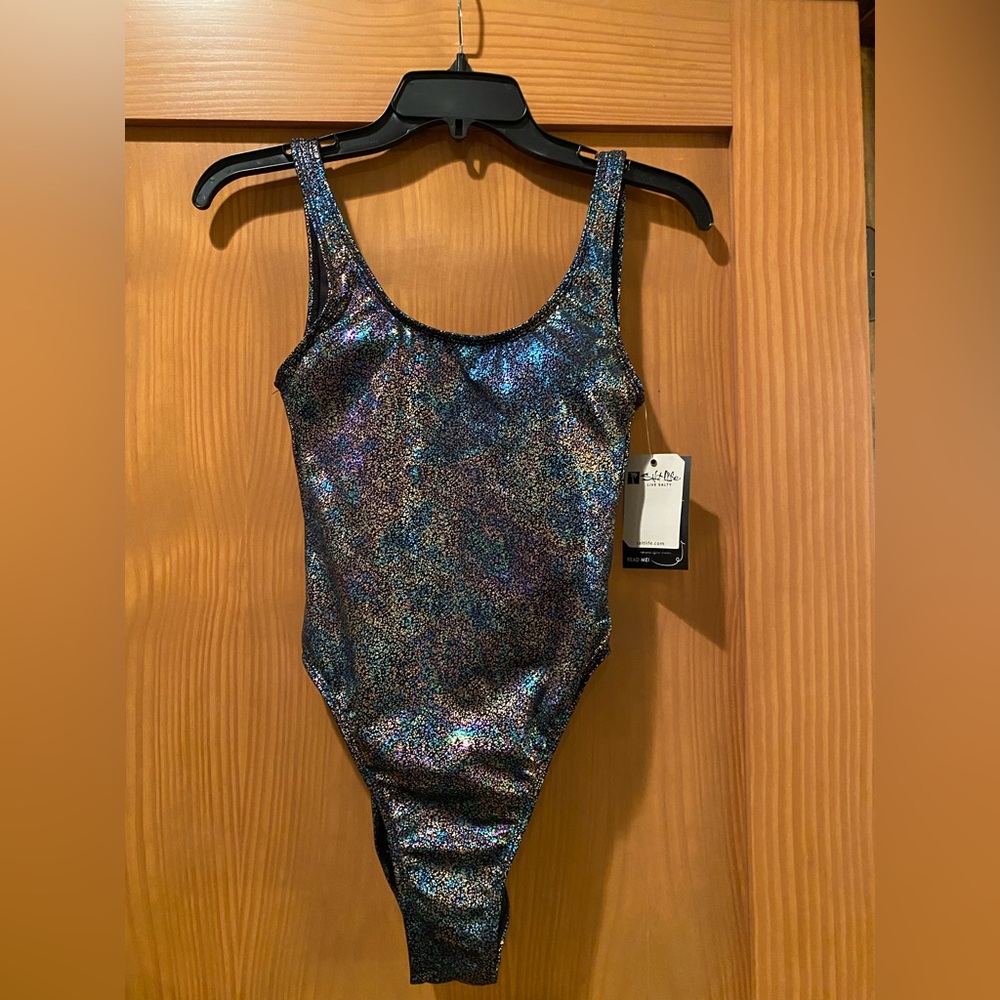 Salt Life One Piece Swimsuit Iridescent Black NWT